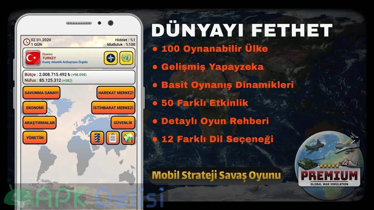 Global War Simulation PREMİUM v27 FULL APK — Strateji Savaş Oyunu 1