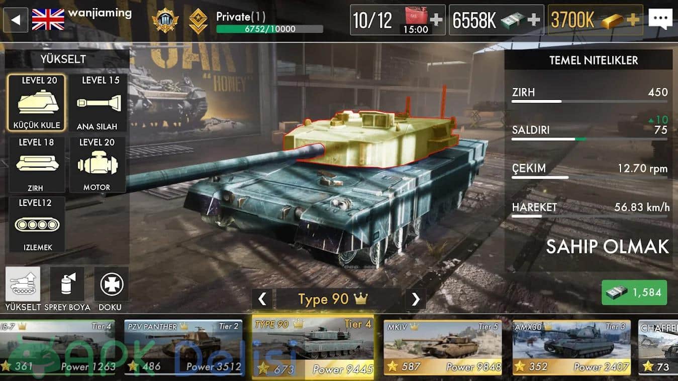 Tank Warfare v1.0.50 MOD APK — RADAR HİLELİ 5