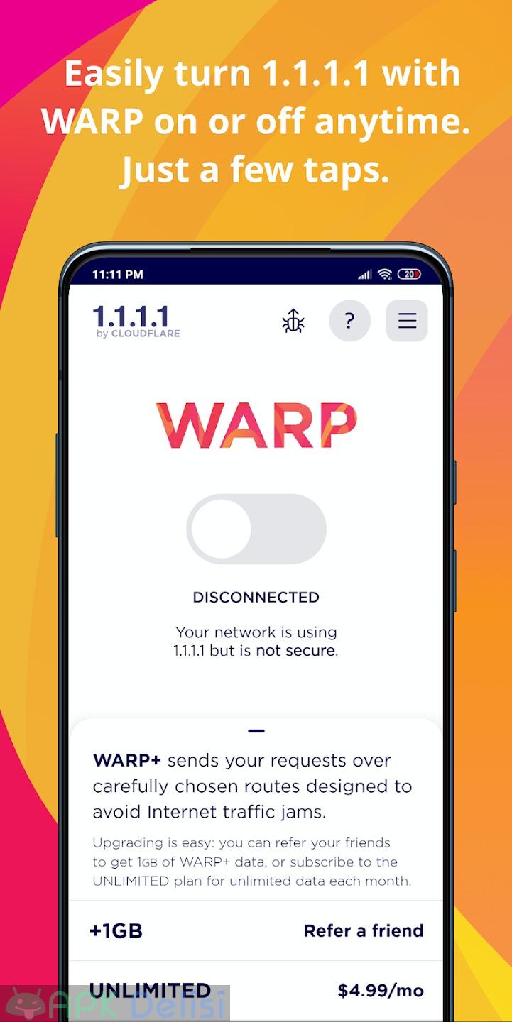 1.1.1.1 + WARP v6.30 MOD APK — SINIRSIZ VPN + ZERO TRUST MOD 1